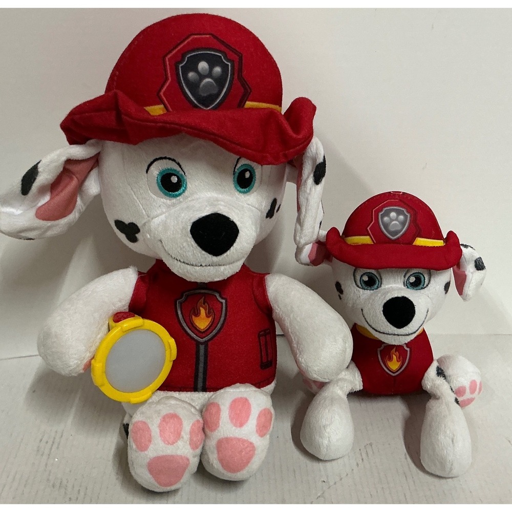 Paw Patrol Marshall Plush Toy Set Fire Dog Flashlight 6-10 Inch Soft Figures